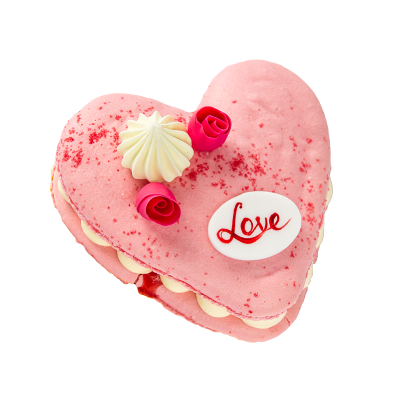 Торта макарон Сърце ягода